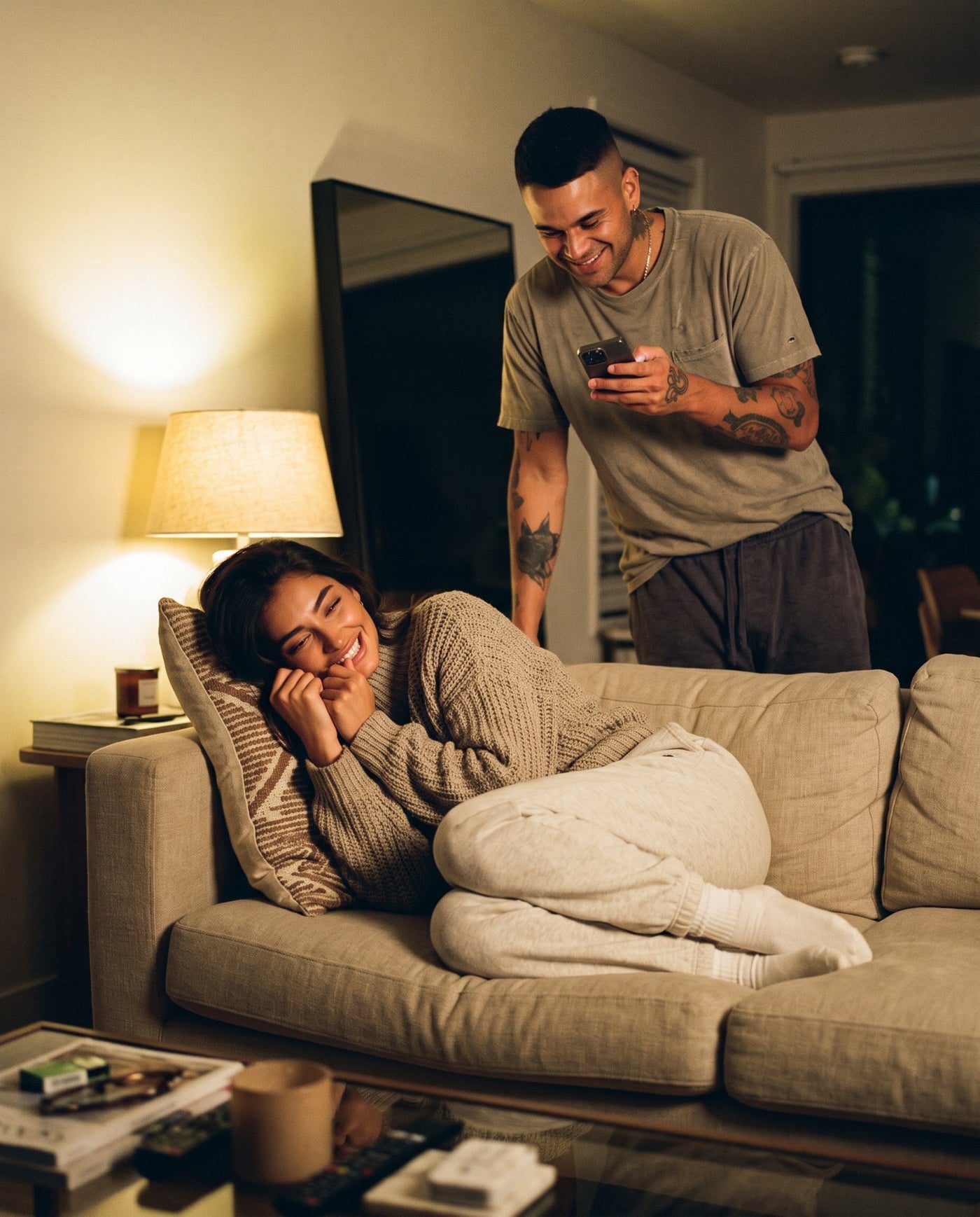 Couple at home with LovePulse